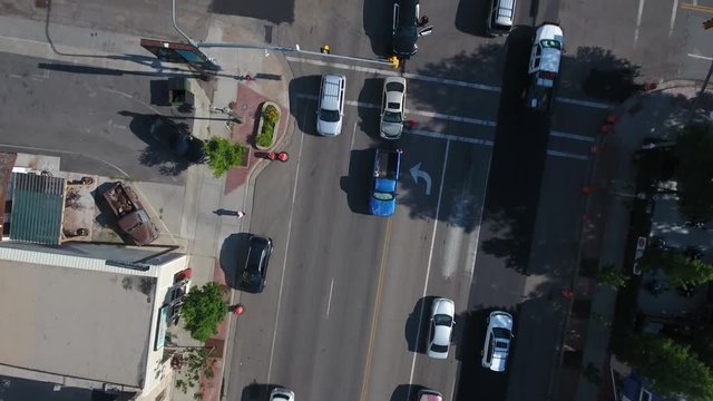 Car wreck in a busy intersection