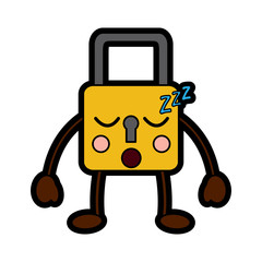 safety lock sleeping emoji icon image vector illustration design 