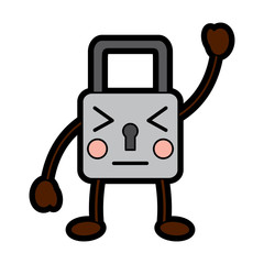 safety lock angry emoji icon image vector illustration design 