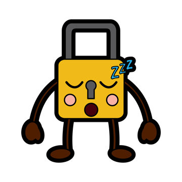 safety lock sleeping emoji icon image vector illustration design 