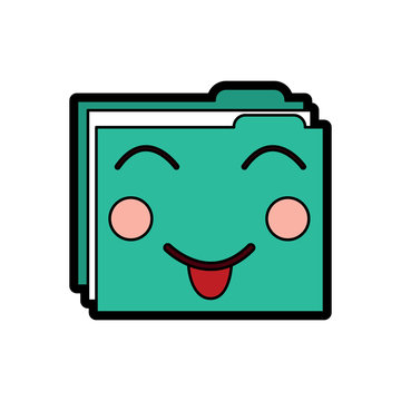 file folder happy  emoji icon image vector illustration design 