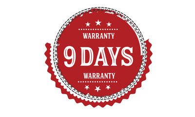 Obraz premium 9 days warranty rubber stamp 