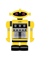 Yellow retro robot