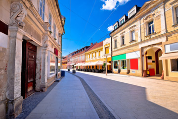 Fototapeta na wymiar Town of Cakovec main street view