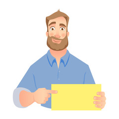 man holding blank paper