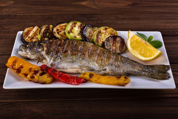grilled trout with vegetables