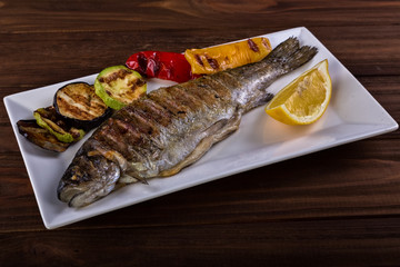 grilled trout with vegetables