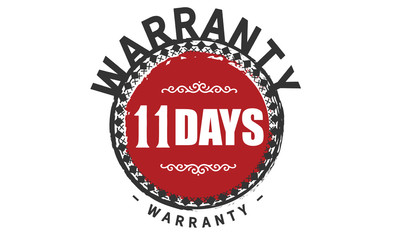 Obraz premium 11 days warranty rubber stamp 