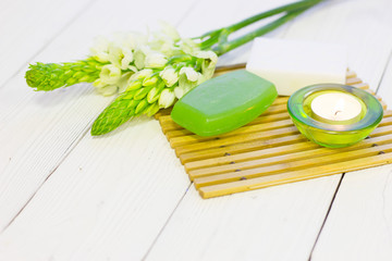 Spa concept with a candle