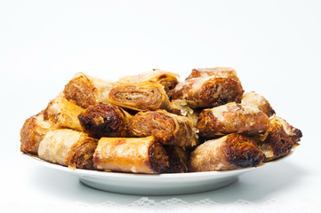 Baklava dessert slices on a plate