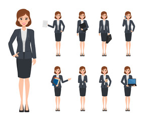 Fototapeta premium Business woman character creation in office style. Business job function. Illustration vector of avatar people design.