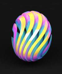 Holographic abstract shape 3d illustration