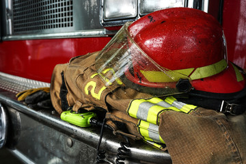 Firefighter protection clothe and helmet 