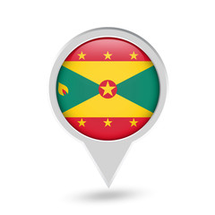Grenada Flag Round Pin Icon