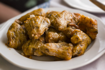 Greek stuffed flowers of zucchini