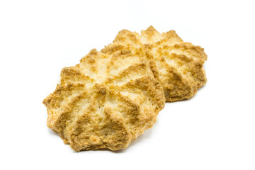 kokosmakrone kokosmakronen makronen isoliert freigestellt auf weißen Hintergrund, Freisteller