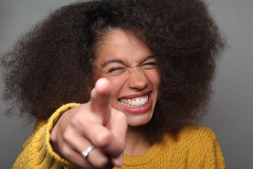 Beautiful portrait of a happy afro woman