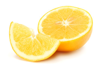 Fototapeta na wymiar healthy food. sliced lemon isolated on white background