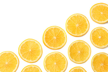 healthy food. sliced lemon isolated on white background top view