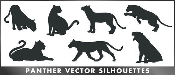 Panther vector silhouettes © oxinoxi