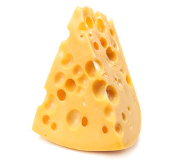 piece of cheese isolated on white background