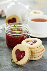 Vanilla cookies with strawberry filling