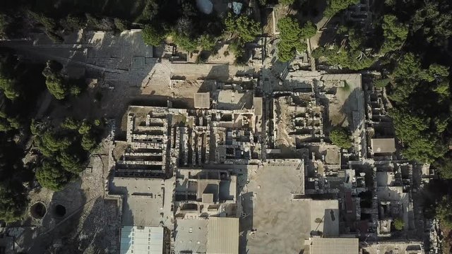 Aerial view of Knossos palace at Crete, Greece