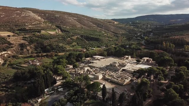 Aerial view of Knossos palace at Crete, Greece