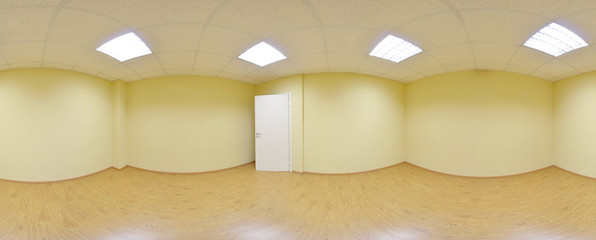 360 panorama view in modern empty apartment interior, degrees seamless panorama.