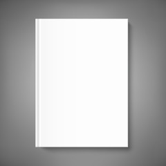 Blank book cover template on grey background