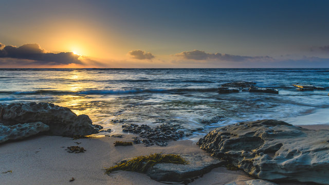 Sunrise Seascape with Rocks