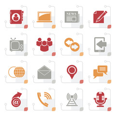 Stylized Media and communication icons - vector icon set