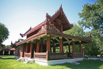 A building within the central palace complex of the Mandalay citadel in Burma