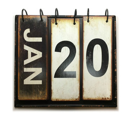 January 20 on calendar with white background
