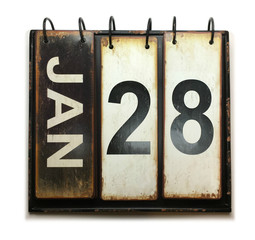 January 28 on calendar with white background
