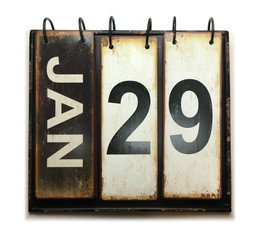 January 29 on calendar with white background
