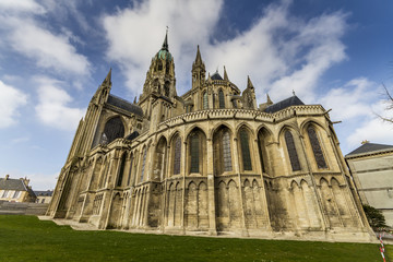 Fototapeta na wymiar Cathedral Bayeux back view