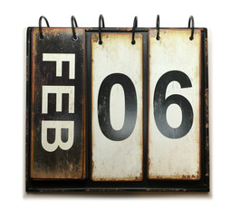 February 06 on calendar with white background
