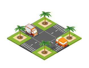 Road isometric 3D city