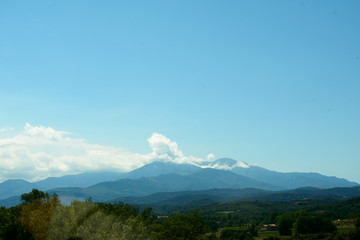 Pyrenees mountains landscape.