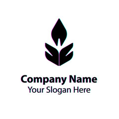 Abstract logo design with glitch effect on white background, Abstract graphic icon, logo design template, symbol for company