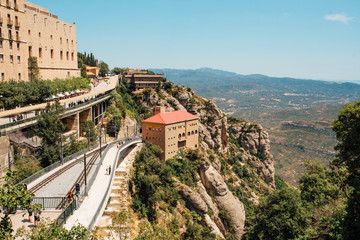 Obraz premium The Montserrat Mountain Spain. The Benedictine monastery of Santa Maria