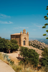 Fototapeta na wymiar Santa Maria de Montserrat, a Benedictine Abbey located on the mountain, Barcelona, Spain