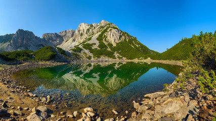 Fototapeta na wymiar Sinanitsa peak and Sinanishko lake, Pirin mountain, Bulgaria