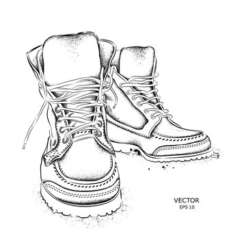 Stylish shoes. Youth shoes. Vector illustration