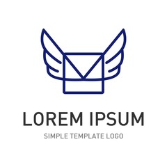 Abstract logo template. Fly icon 
