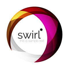 Digital techno swirl circle business icon