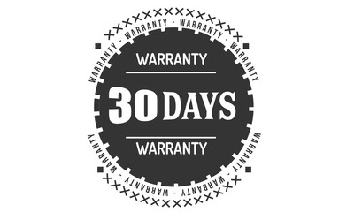 30 days warranty rubber stamp guarantee