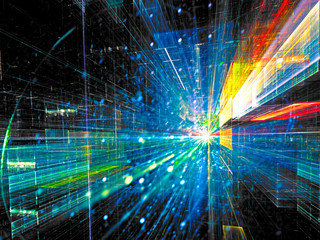 Fototapeta premium Wewnątrz tunelu - abstrakcyjny obraz generowany cyfrowo