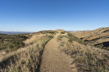 Morning view of the Chumash Trail hiking path in Simi Valley near Los Angeles California.